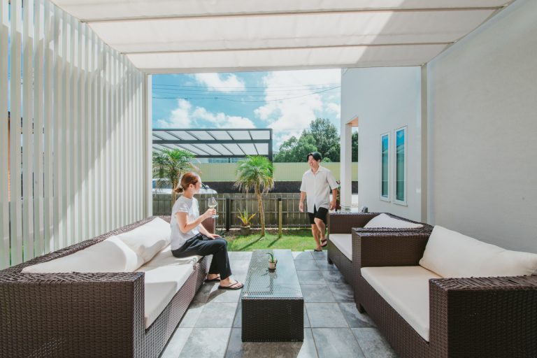 リゾートな雰囲気のテラスデッキ